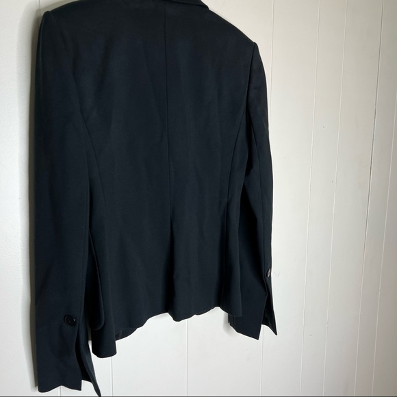 Diane Von Furstenberg Flynn Blazer Black cady Sz 6 Asymmetrical - Picture 8 of 9
